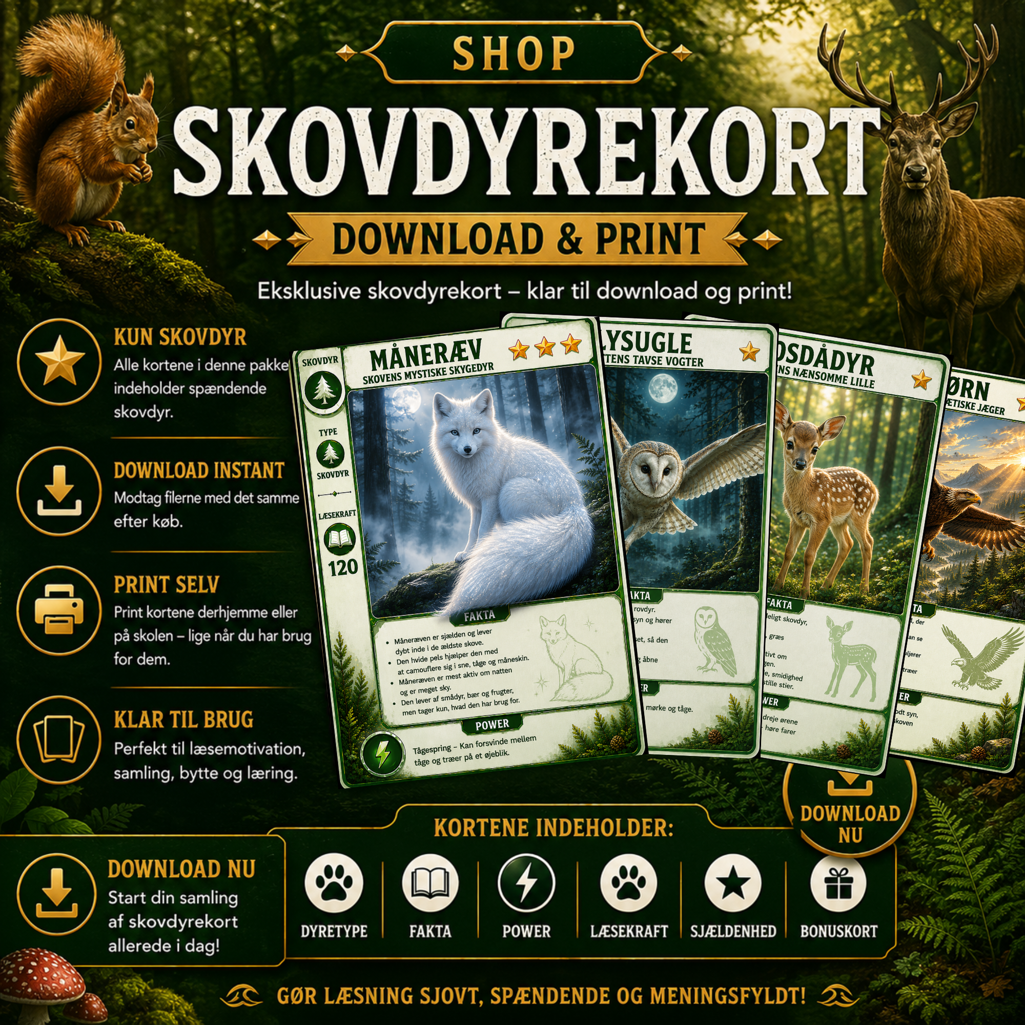 Skovdyr Læsekort