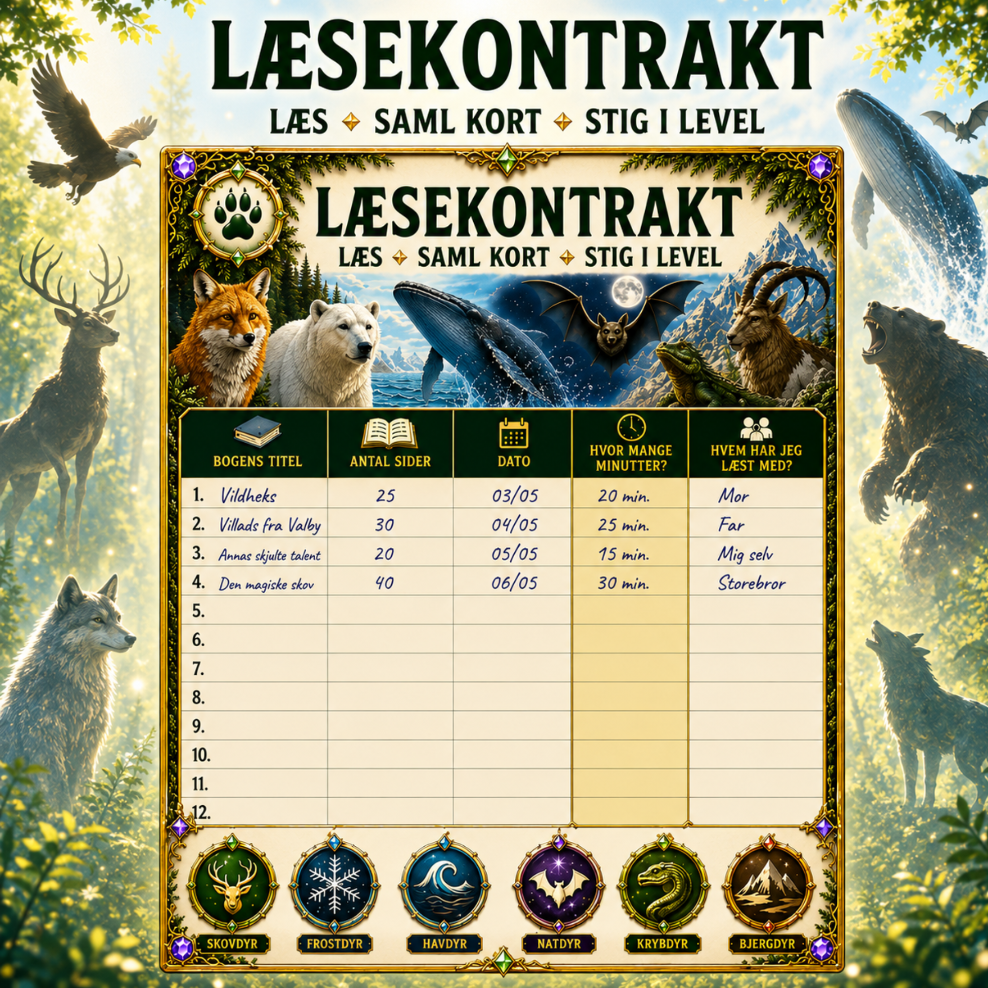 Dyrekort Læsekontrakt