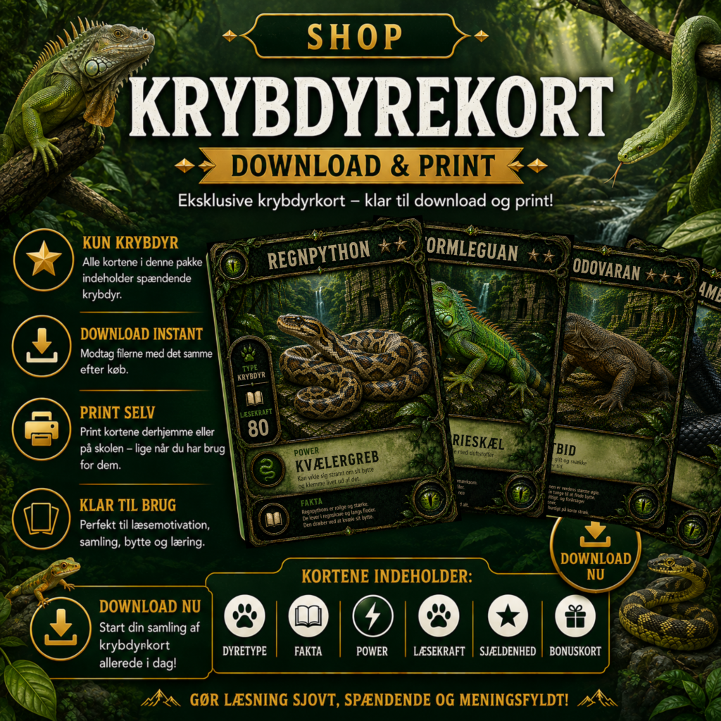 Krybdyr - læsekort