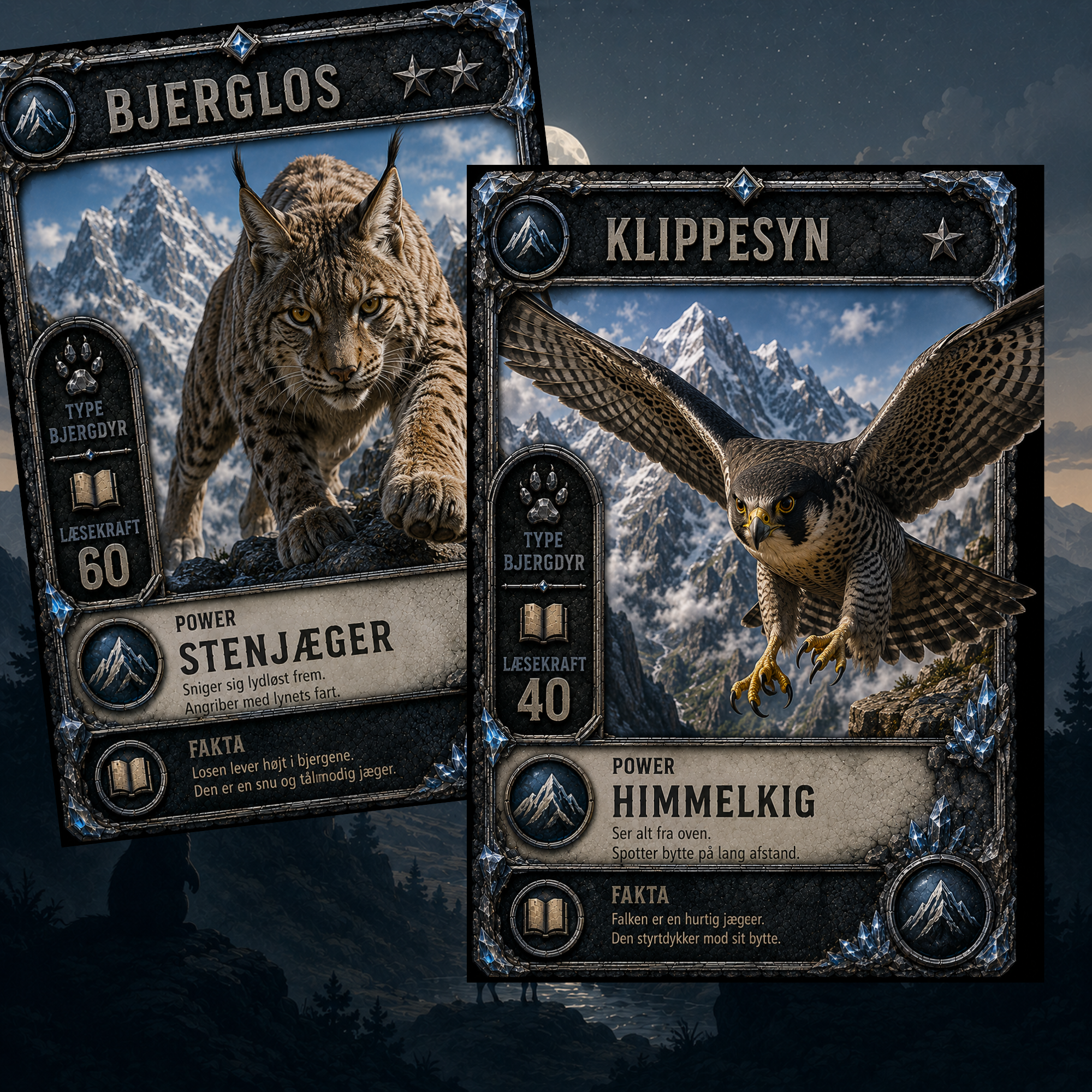 Bjergdyr - læsekort