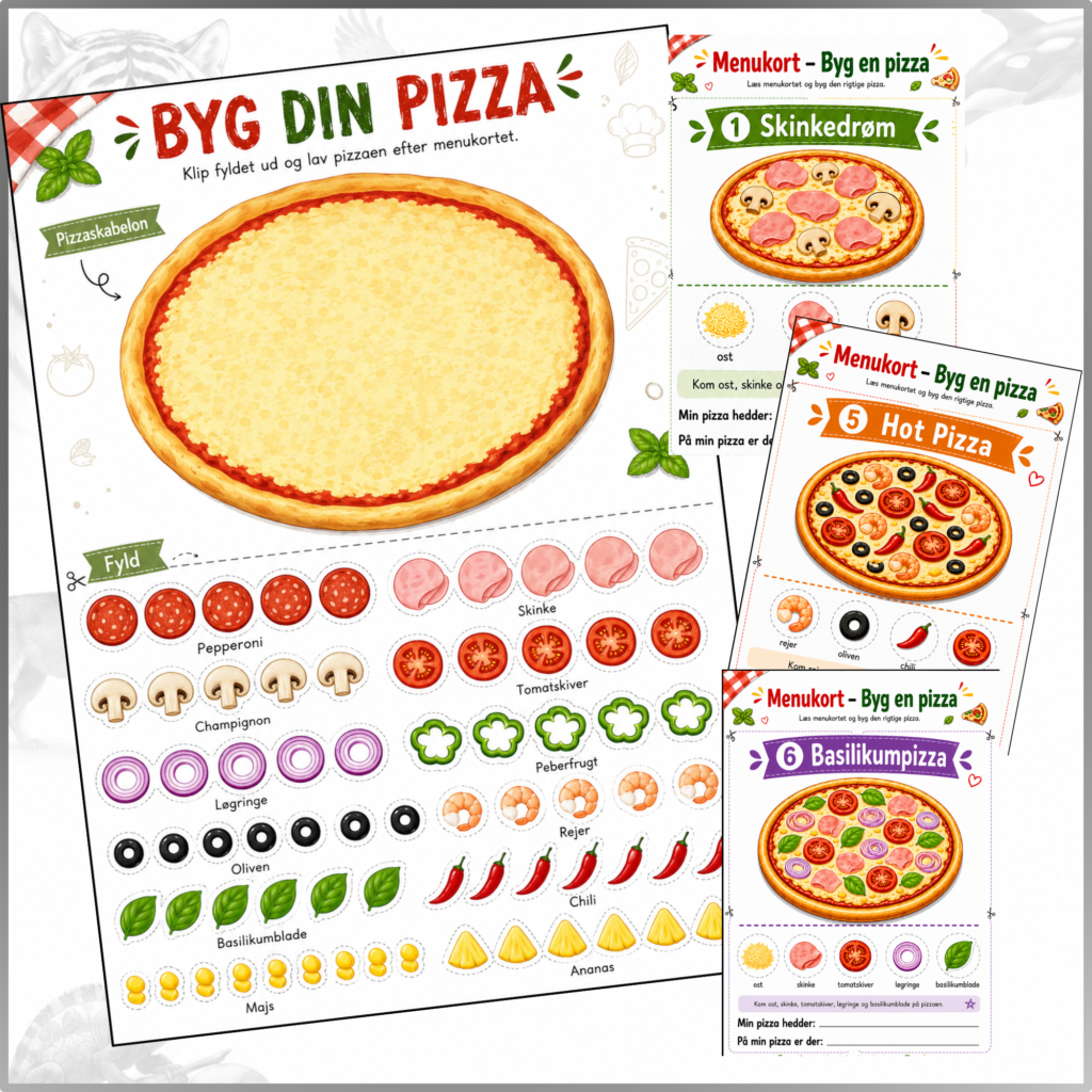 Byg en Pizza – Læs, byg og skriv